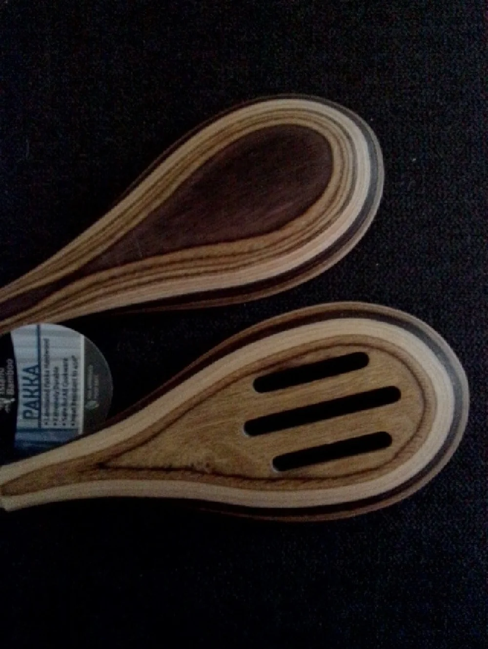 Island Bamboo Pakka Wood Kitchen Utensil Set New w/ Tags Slotted & Solid Spoon